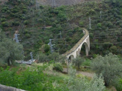 
The partly-built Regua to Lamego branch, Lamego river bridge just outside Regua, April 2012